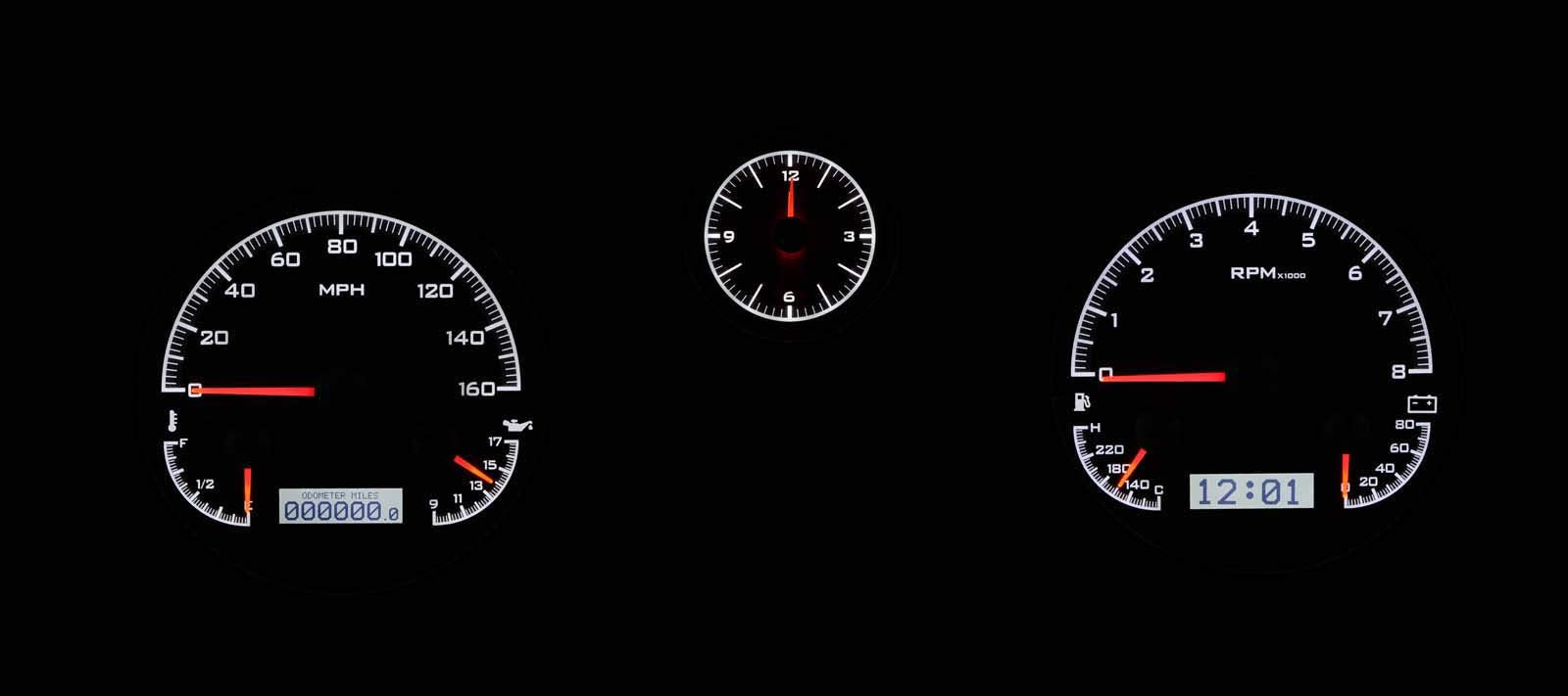 Dakota Digital VHX-71F-MUS-K-W Analog Dash Gauge System Compatible with 1971-73 Ford Mustang Black Alloy White Backlighting