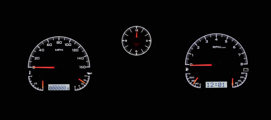 Dakota Digital VHX-71F-MUS-K-W Analog Dash Gauge System Compatible with 1971-73 Ford Mustang Black Alloy White Backlighting
