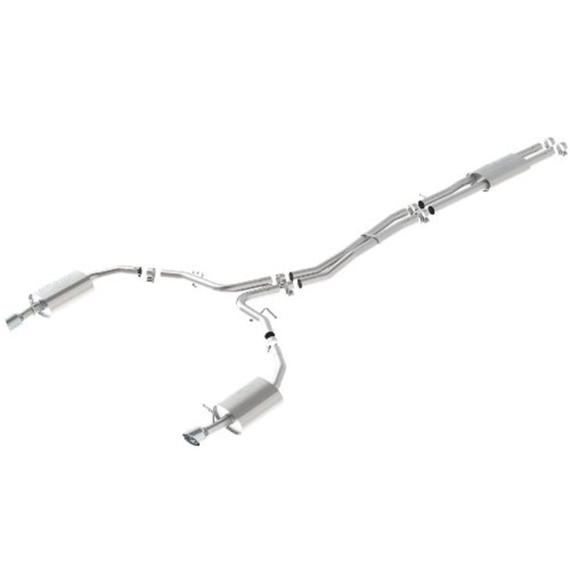 10-17 Ford Racing Taurus Sho Cat-Back Touring Exhaust System - Chrome Tips
