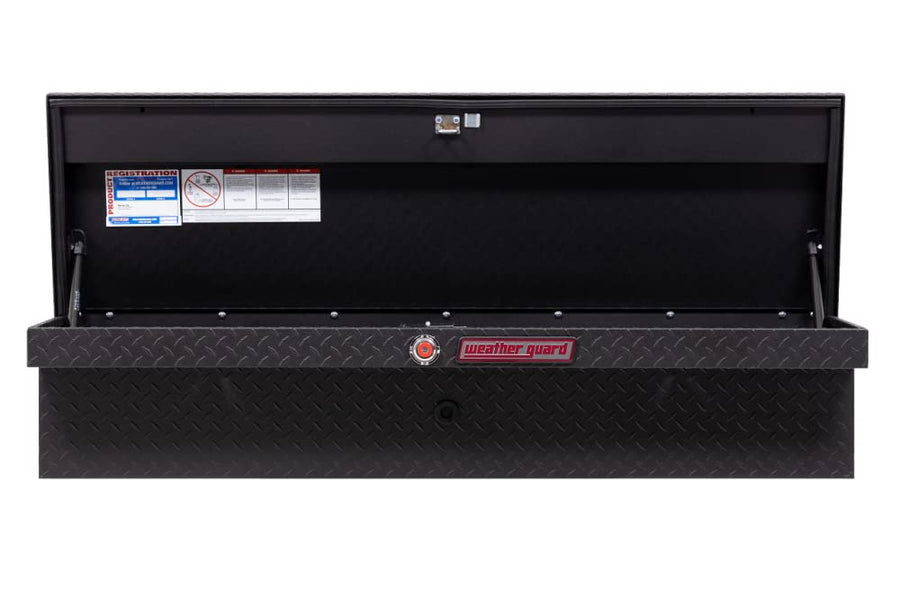 Low Profile Model 178-52-03 56in Lo-Side Box, Aluminum, Textured Matte Black, 3.8 cu ft