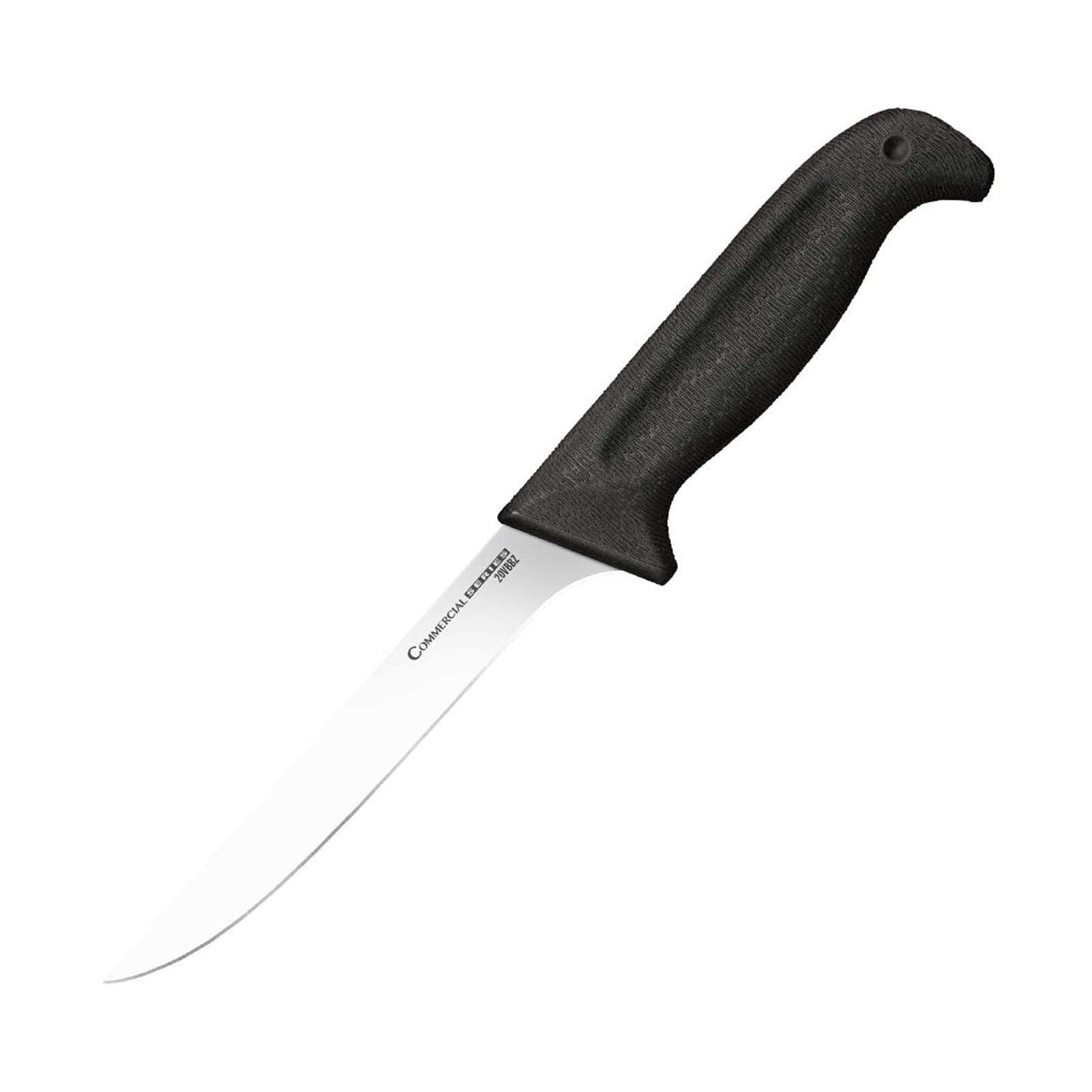 Cold Steel 6" Commercial Series Stiff German 4116 Stainless Steel Fixed Blade Narrow Straight Back Game & Fish Processing Cutting Boning Knife with Ergonomic Kray-Ex Handle