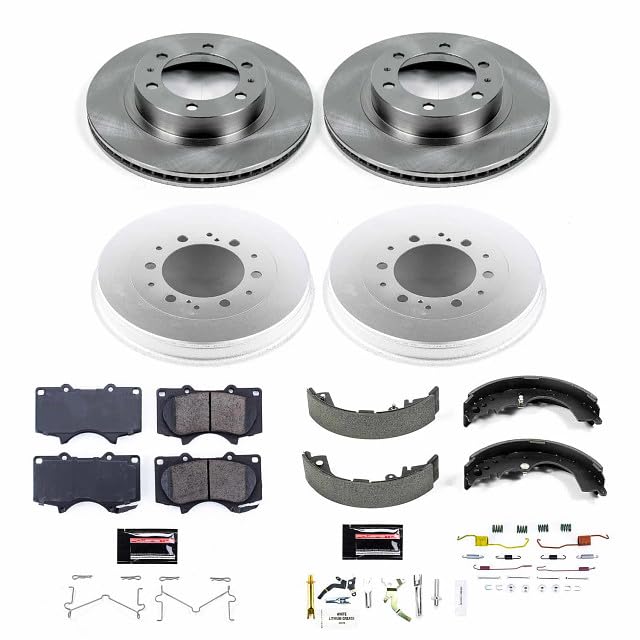 Power Stop Autospecialty KOE15231DK Front and Rear Replacement Brake Kit-OE Brake Drums & Ceramic Brake Pads For 2005-2022 Toyota Tacoma [6 Lug Models]
