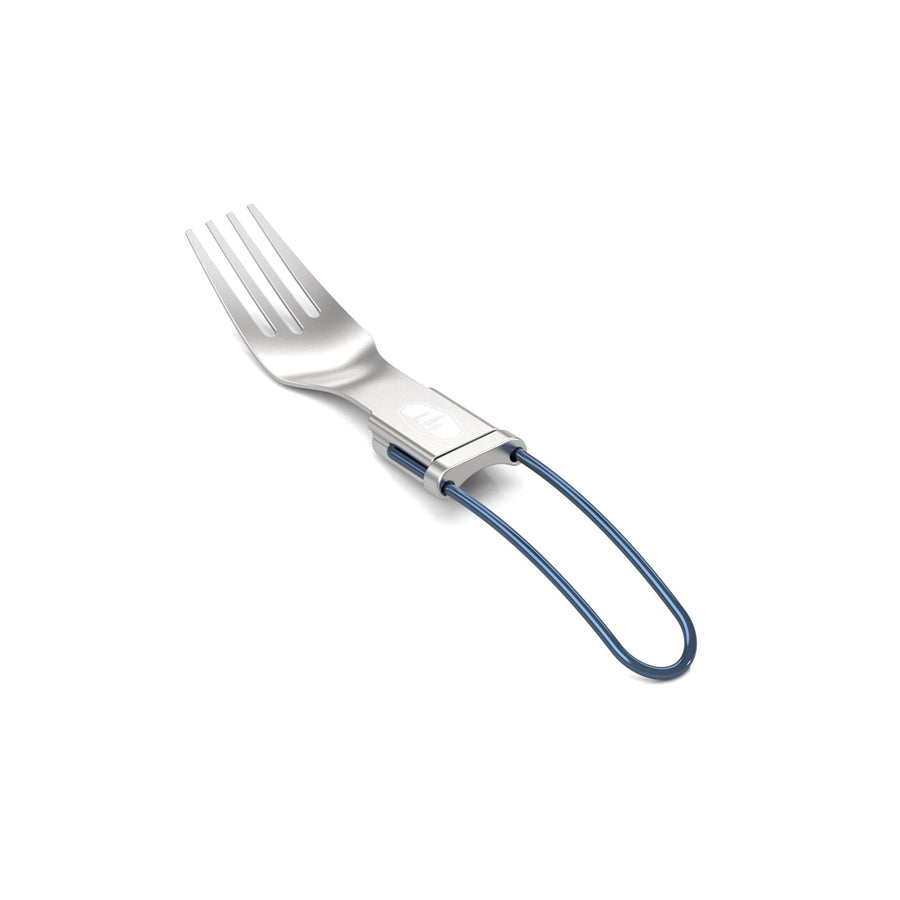 Glacier Folding Fork GSI Outdoors 61106 – Stainless Steel Fork with Locking Handle, Blue