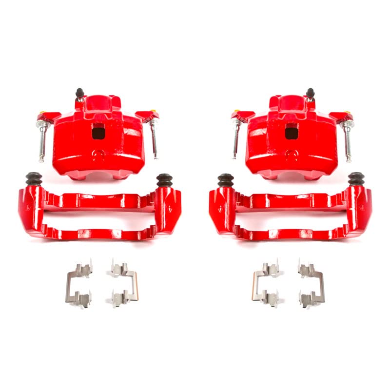 Power Stop S2614 Front Pair of High-Temp Red Powder Coated Calipers