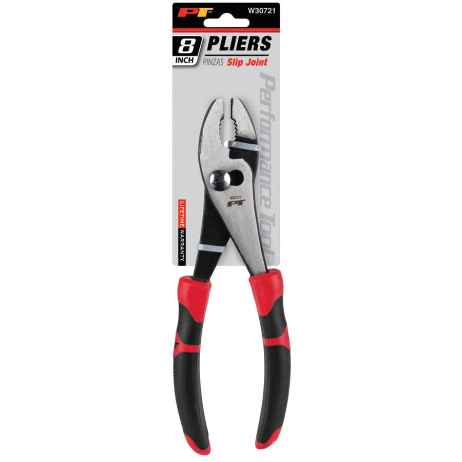 W30721 Performance Tool 8-Inch Slip Joint Pliers, Red, Silver, Black