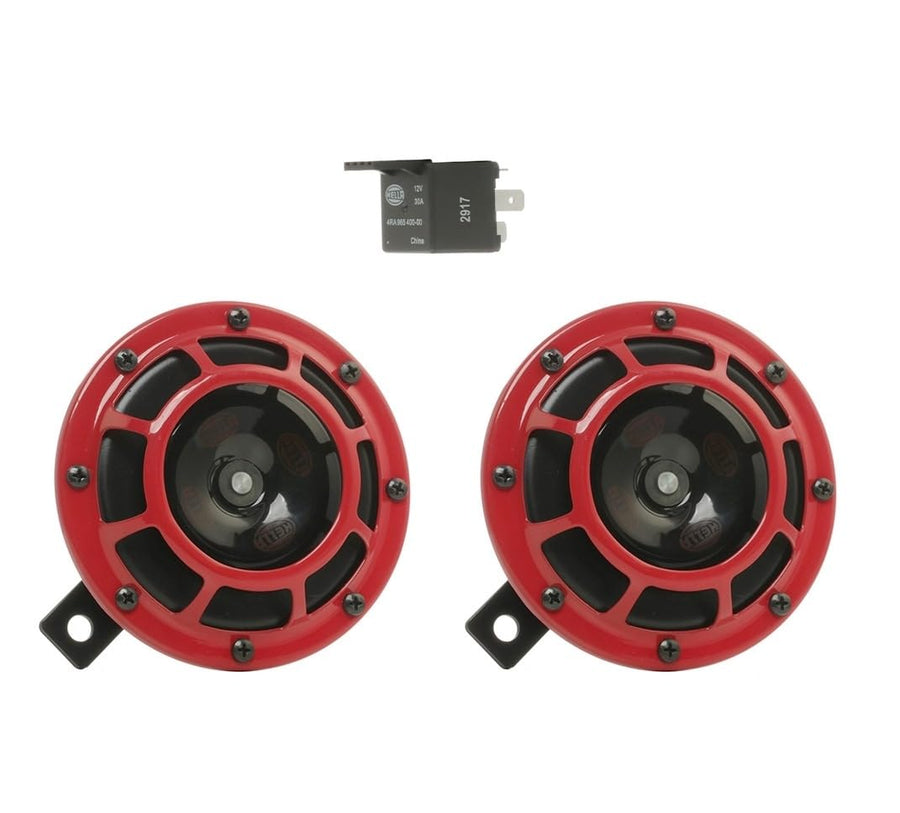 Hella 109.23.37 Stark Sound – Red Set 12 V High/Low Frequency Hella Super Tone Horn Set B 133, 12 volt