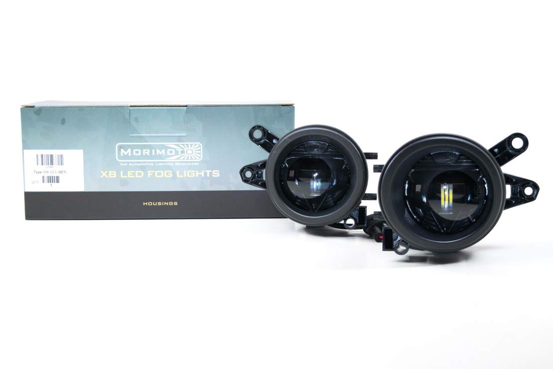 Morimoto XB LED Fog Lights Plug and Play Fits B6/B7 Audi Select Models OEM Replacement Performance Upgrade with Clear Lens (PN: LF642 pair of complete fog light assemblies)