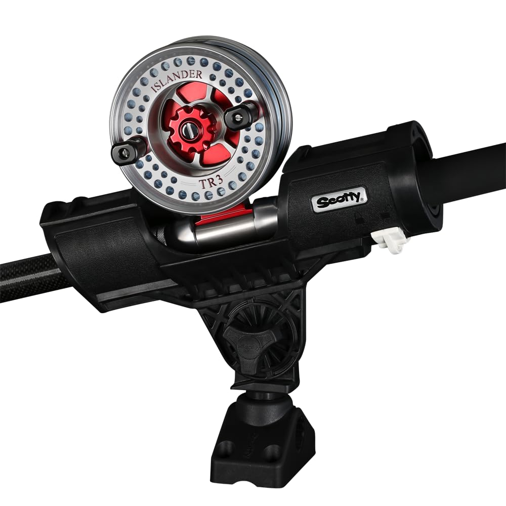 Orca Rod Holder Scotty #400-BK w/ #241L Side Deck Mount, Black, Small