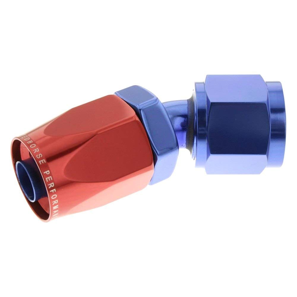 6030-04-1 Redhorse Performance Aluminum Hose End (Red/Blue), 1 Pack