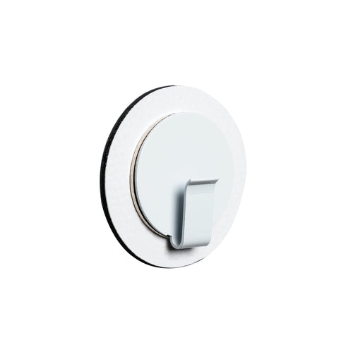 Clever Magnetic Hook silwy® with Metal Nano Gel Pad in 6.5 cm White - No Drilling or Screwing Again - Perfect for Camping, Boating or Home