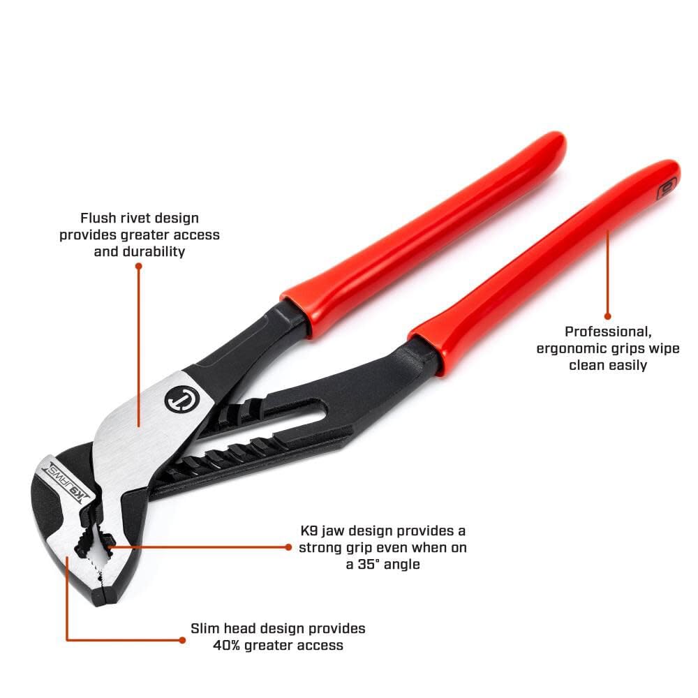 Crescent K9 Z2 V-Jaw Dipped Handle Tongue & Groove Pliers - Home Improvement, Mechanic, Plumbing & Repair Hand Tool - 10" - RTZ210V