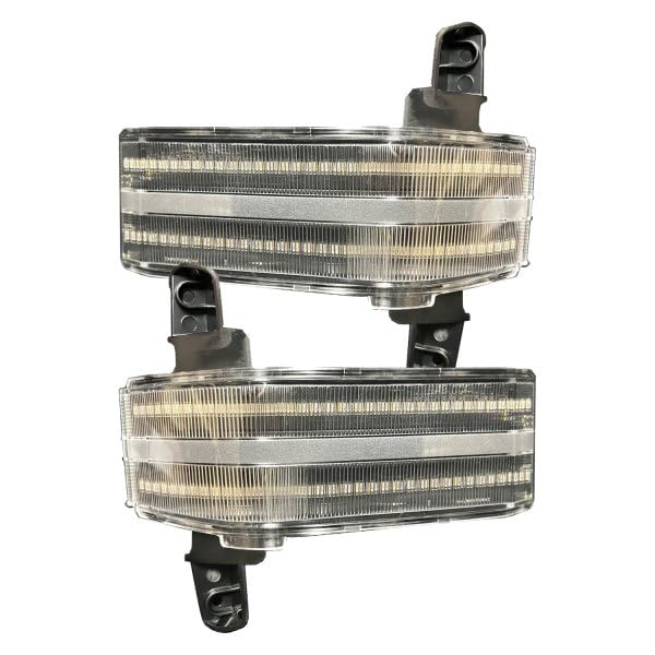 Side Mirror Lenses Chevy/GMC 14-19 Silverado & Sierra Scanning Amber Turn Signals - Multiple Options