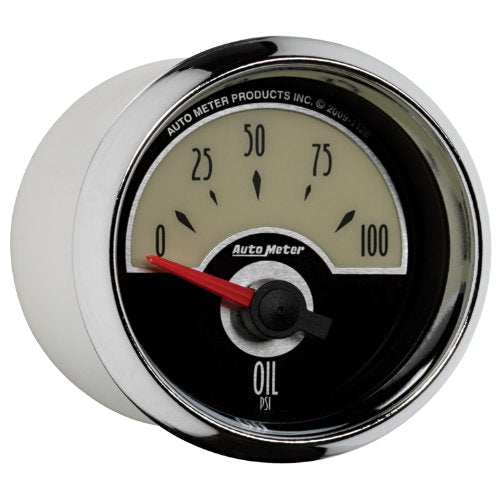 Cruiser Auto Meter 1128 2-1/16" 0-100 PSI Short Sweep Electric Oil Pressure Gauge
