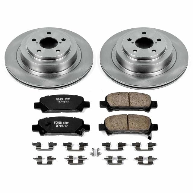 Power Stop Autospecialty KOE219 Rear Replacement Brake Kit-OE Brake Rotors & Ceramic Brake Pads For Subaru Legacy 2005-2009 [Vehicle Specific]