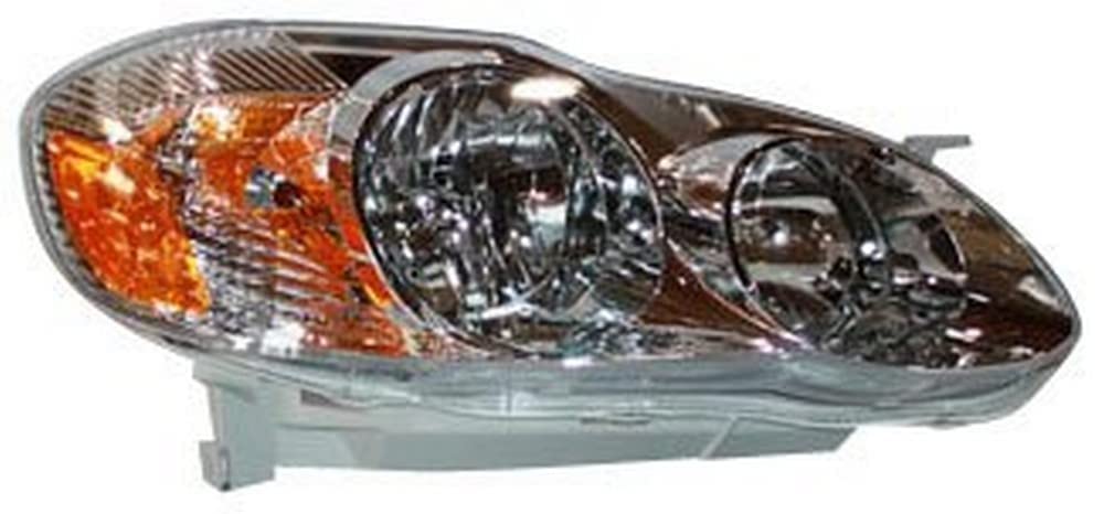 Right TYC Headlight Assembly Compatible with 2003-2004 Toyota Corolla