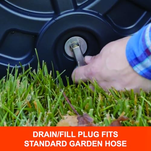 18" x 36" Agri-Fab Tow Behind Poly Lawn Roller 400 lbs weight with water, Poly Drum and Steel Frame, with Plug. Designed for Lawn and Garden Tractors