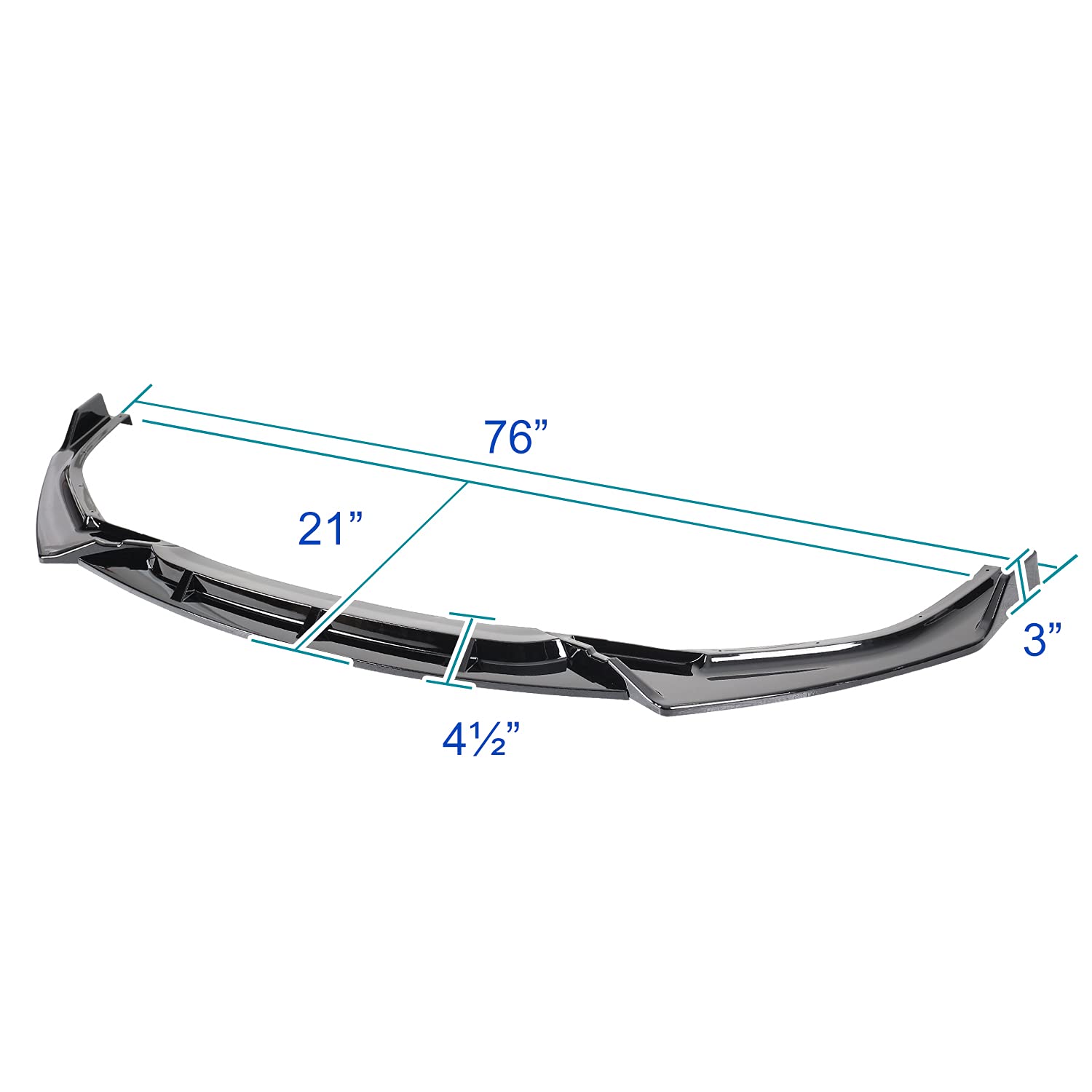 Glossy Black Spec-D Tuning Front Bumper Lip Compatible with 2019-2021 Honda Civic 4DR