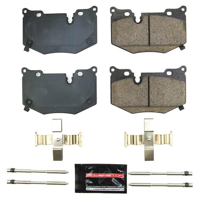Power Stop Z23-8010 Z23 Evolution Sport Rear Carbon Fiber Infused Ceramic Brake Pads with Hardware For 2020 2021 2022 Chevy Corvette Z51 | 2023 Corvette Stingray [Models with Z51 Package]