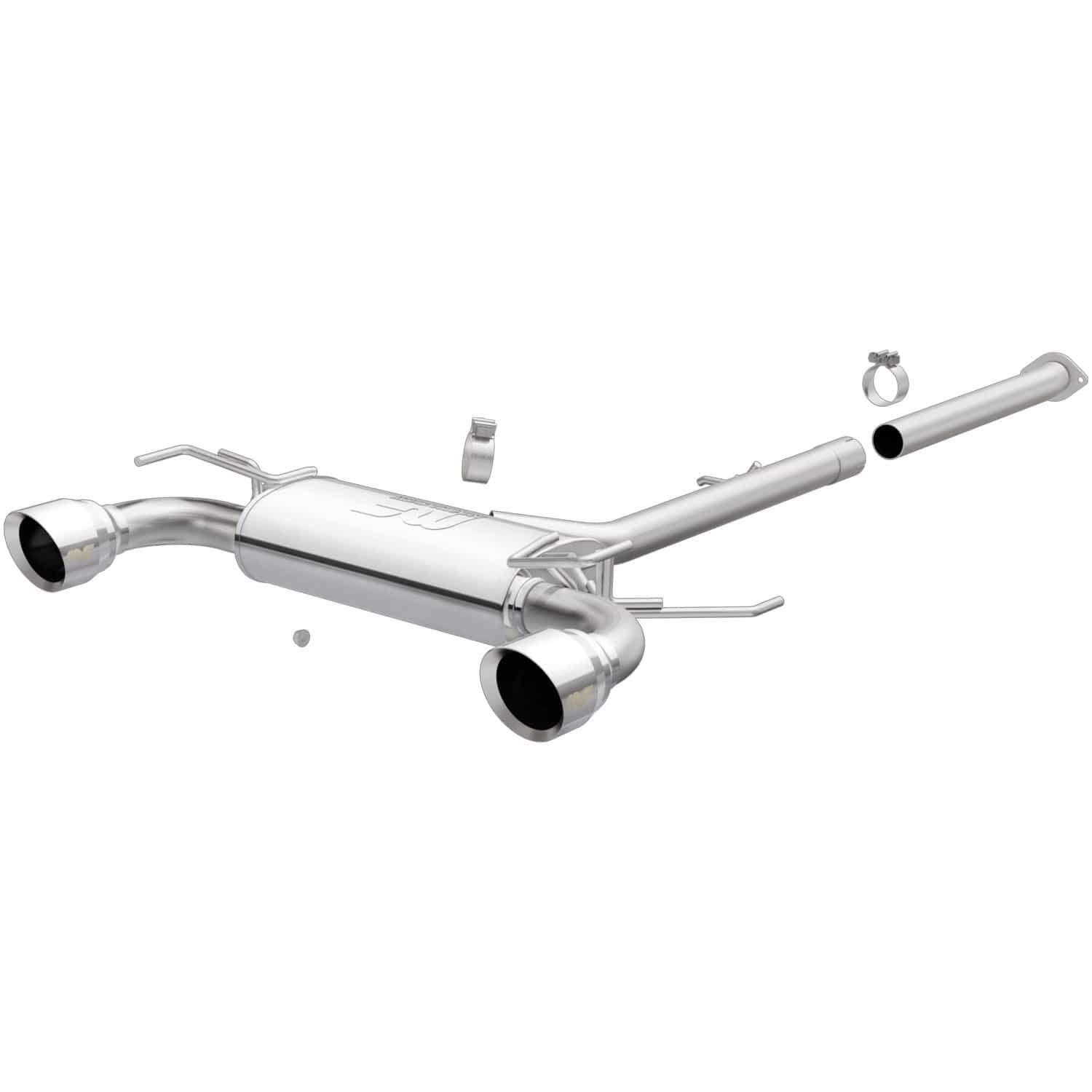 Cat-Back MagnaFlow Performance Exhaust System Street Series 19342 - Stainless Steel 2.5in Main Piping, Dual Split Rear Exit, Polished 4.5in Exhaust Tip - Import Performance Exhaust System Kit
