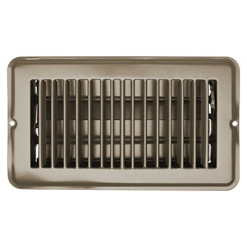H871 RV Designer, Metal Floor Register with Damper, 8 inch x 4 inch, Tan, Interior Hardware