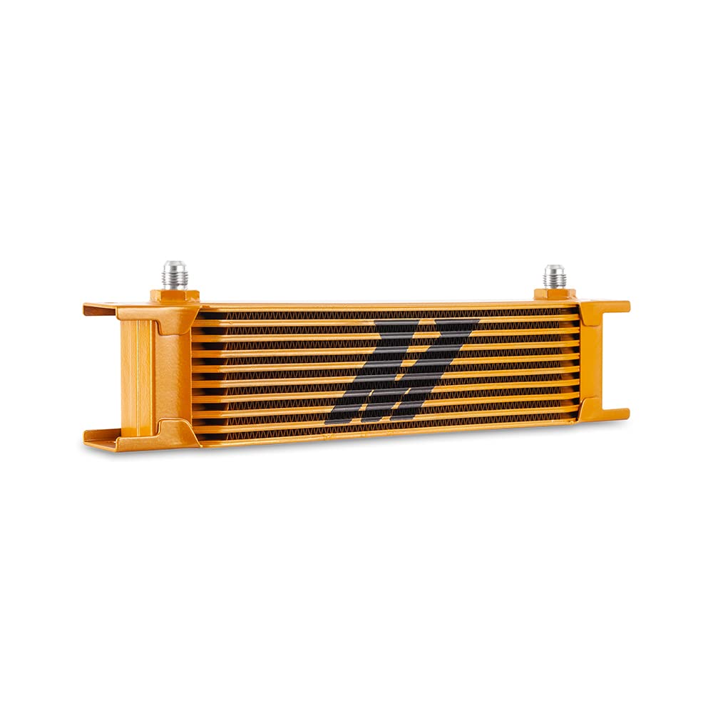 Mishimoto Universal 10-Row Oil Cooler, 6AN, Gold MMOC-10-6GD