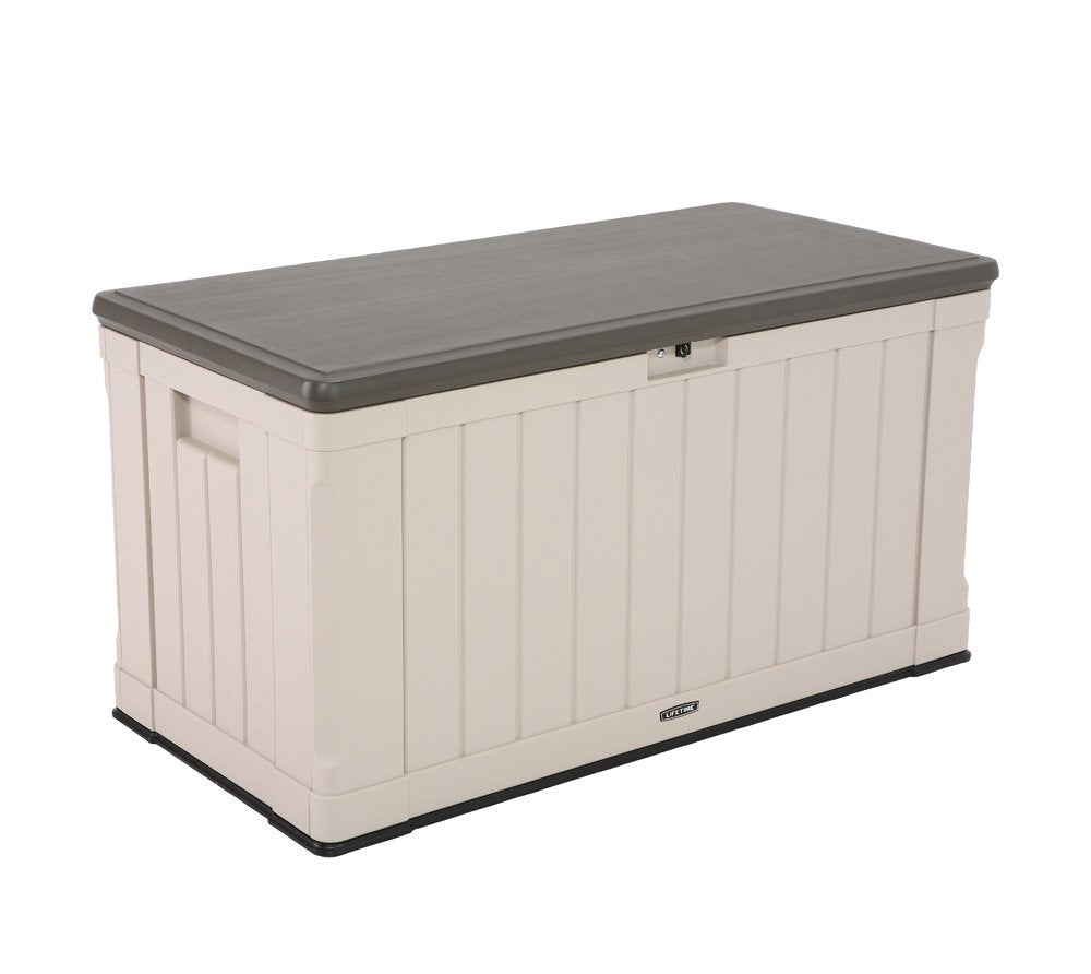 Heavy-Duty LIFETIME 60186 Outdoor Storage Deck Box, 116 Gallon, Desert Sand/Brown