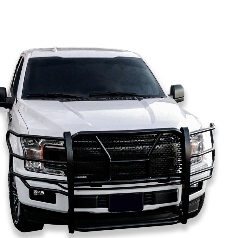Heavy Duty Black Horse Rugged Grille Brush Bumper Guard Modular Black Compatible with 2015-2020 Ford F-150-RU-FOF115-B