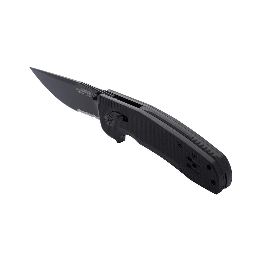 Partially Serrated SOG-TAC XR Tactical Folding Knife | 3.4" D2 Tool Steel Blade Ultra-Grip G10 Handle