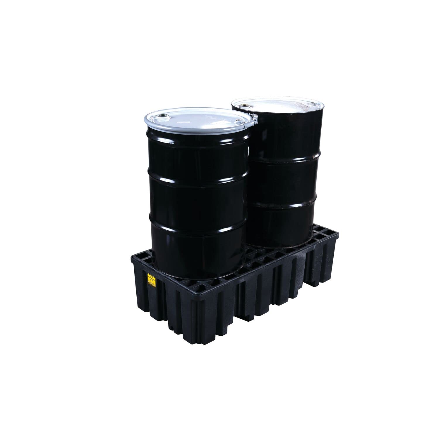 2 Eagle Drum Spill Containment Pallet with Forklift Pockets, 51.5"x26.25"x13.75", 66 Gallon Sump, 4,000 lbs. Load Capacity Secondary Containment Pallet, Made in USA, Black, 1620BND