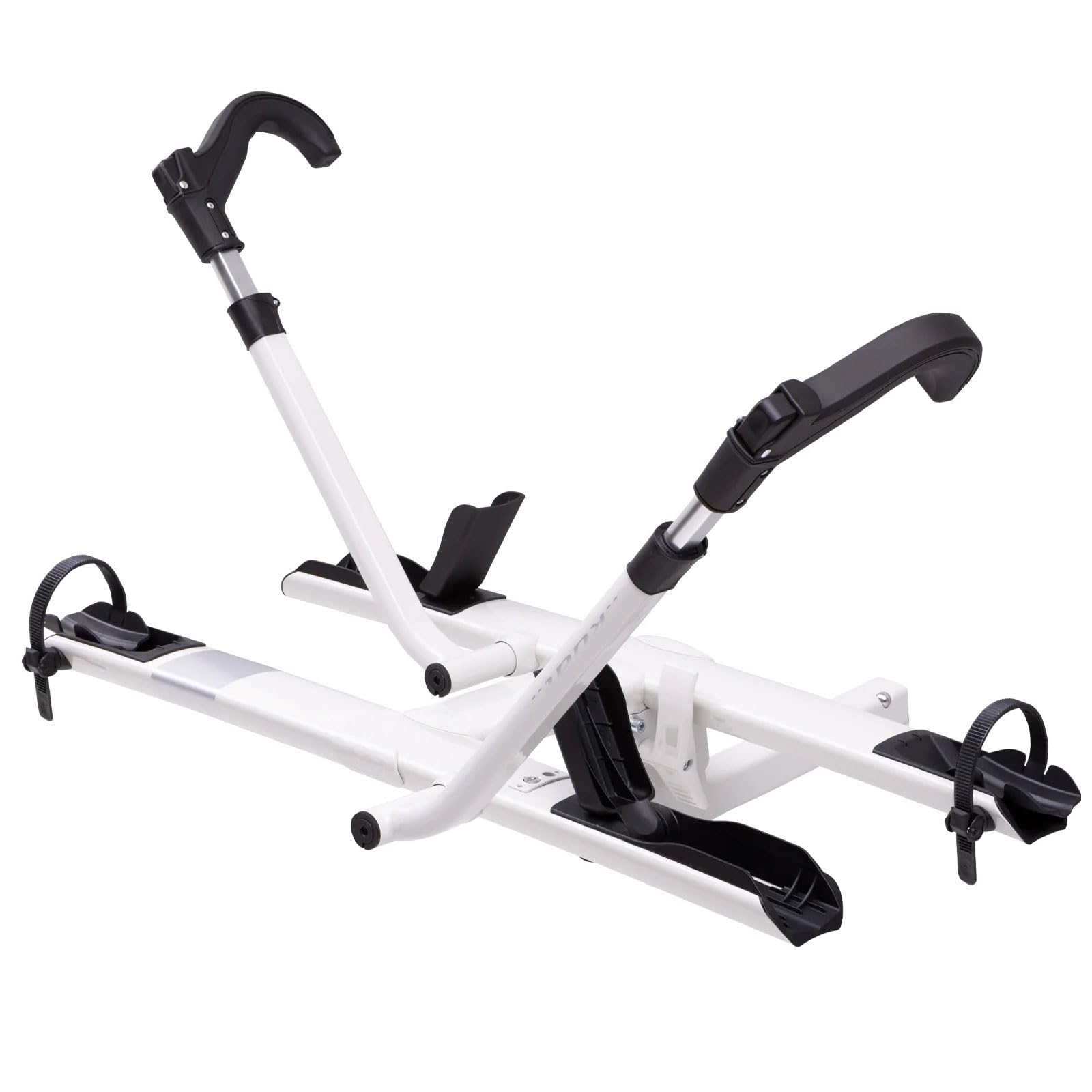 Sherpa 2.0 KUAT Durable Lightweight Aluminum Compact 2 Bike Transporting Hitch Rack with Cable Lock & Foldable Tire Cradles | Capacity - 40 Lbs per Tray, Pearl & Silver Anodize, 2"