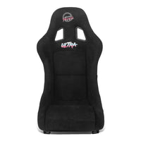 NRG Innovations Universal Fixed Back NRG-FRP-303BK-ULTRA Bucket Racing Seat with Side Mount Adapters for 6-Point Harnesses, Size M, Black Seat Cover, 22" W X 34" H X 21" D