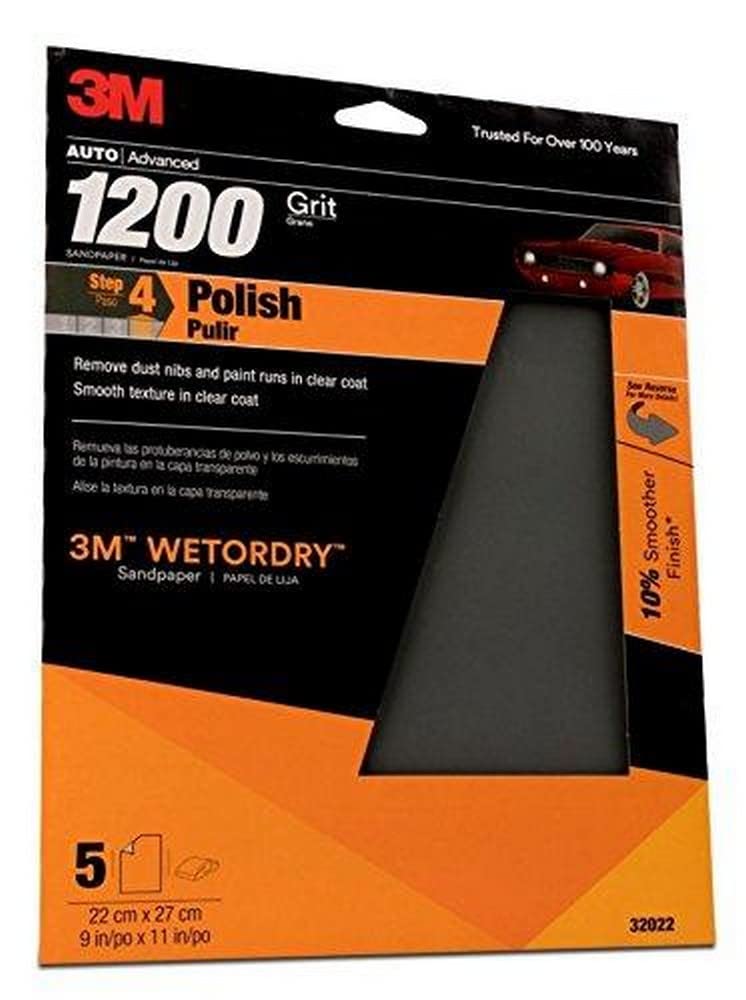 Wetordry Sandpaper Sheets, 9 in. x 11 in, 1200 grit, A Weight (5/Pack)