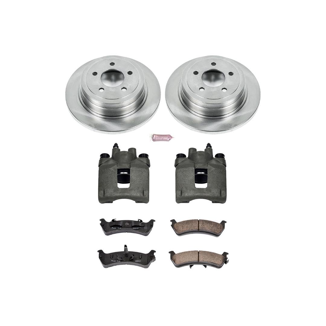 Power Stop KCOE1770 Replacement Autospeciality Rear Caliper Kit- OE Rotors, Ceramic Brake Pads, Calipers For Ford Explorer Sport 2003 [Model Specific]