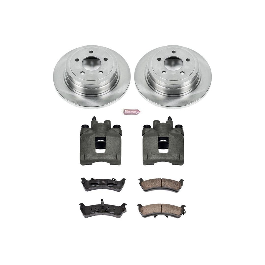 Power Stop KCOE1770 Replacement Autospeciality Rear Caliper Kit- OE Rotors, Ceramic Brake Pads, Calipers For Ford Explorer Sport 2003 [Model Specific]