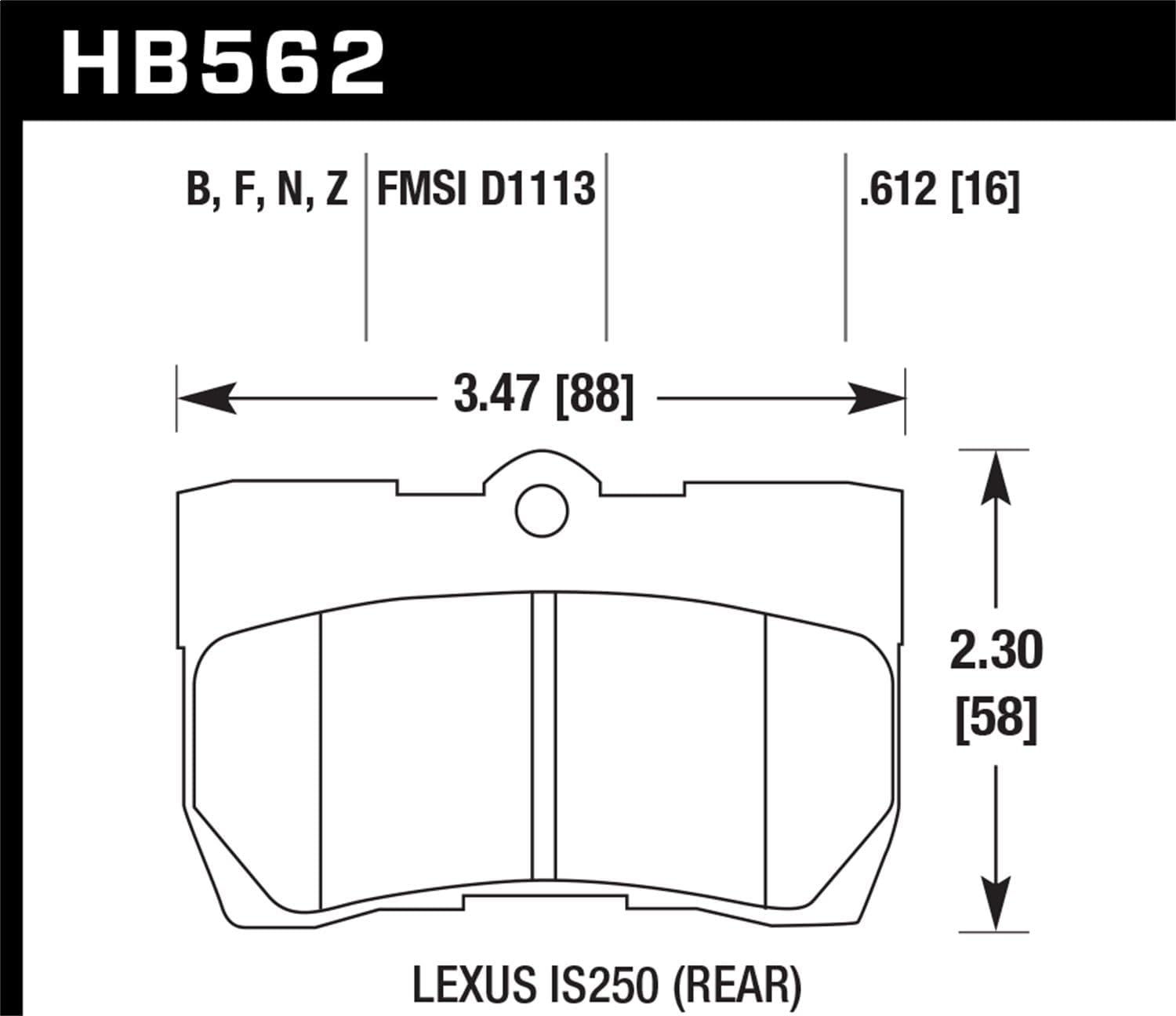 Hawk Performance Performance HB562Z.612 Ceramic Street Brake Pads