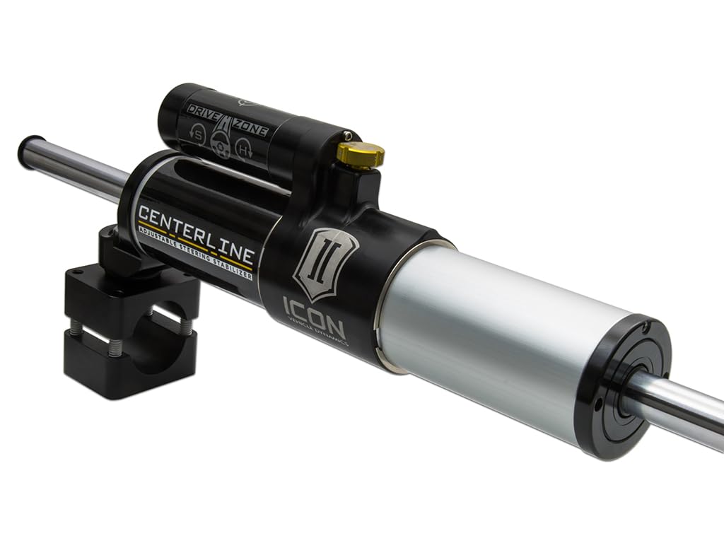 ICON Steering Stabilizer Centerline, Adjustable, Compatible with 2007-18 Jeep JK Wrangler, 22020