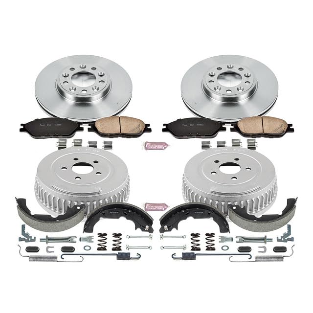 Power Stop KOE15130DK Front and Rear Replacement Brake Kit-OE Brake Drums & Ceramic Brake Pads For Ford Windstar 1999-2003 [Model Specific]