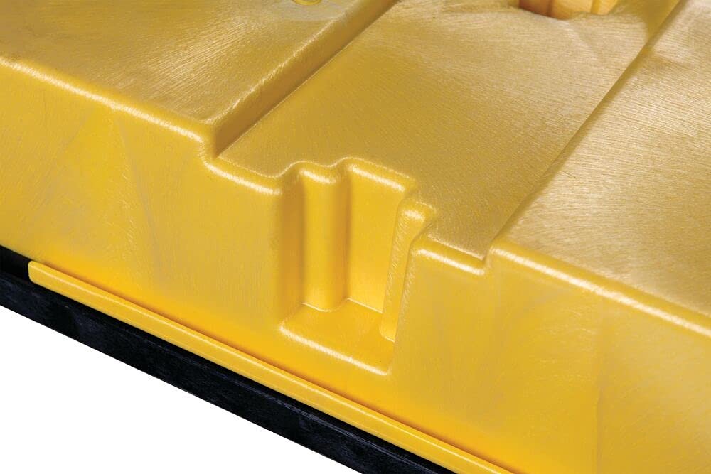 2 Eagle Drum Spill Platform with Drain and Forklift Pockets, 26.25"x51"x6.5", 30 Gallon Sump, 5,000 lbs. Load Capacity Containment Tray, Made in USA, Yellow, 1632D