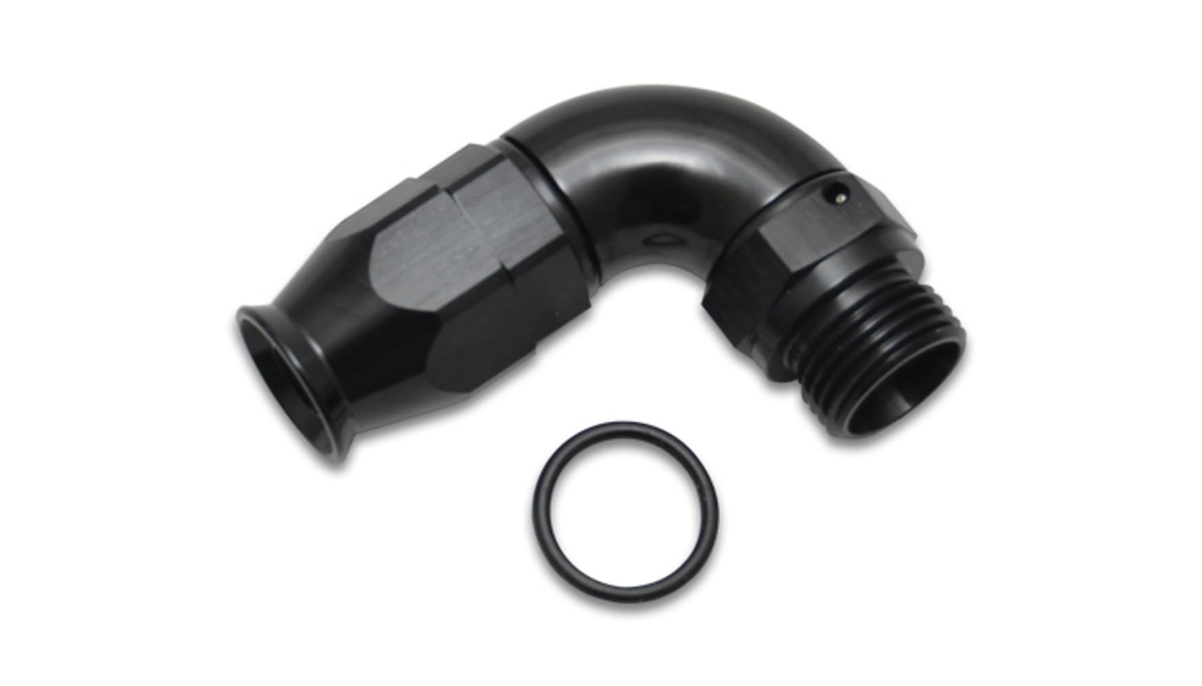 90 deg Vibrant -8AN Hose to -10ORB Aluminum One Piece Fitting for PTFE Hose (29906)