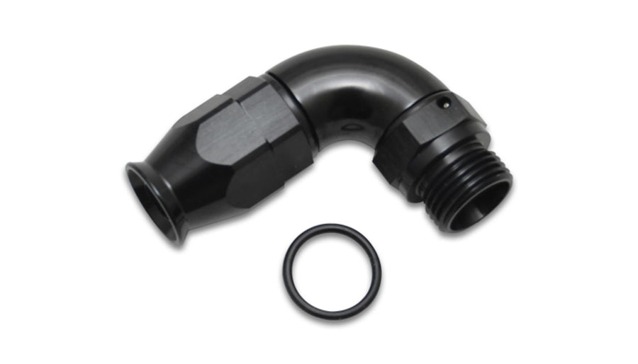 90 deg Vibrant -8AN Hose to -10ORB Aluminum One Piece Fitting for PTFE Hose (29906)