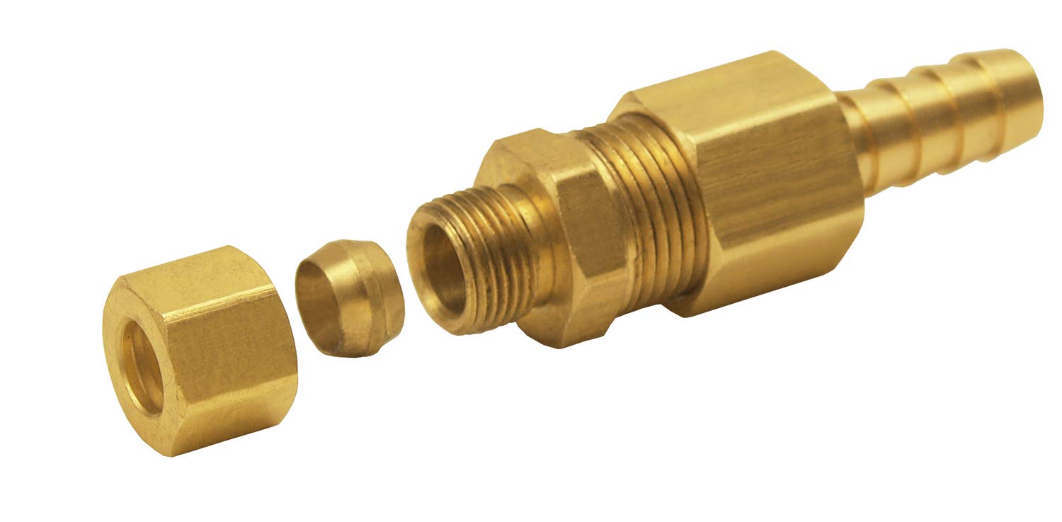 5/16" Cooler line Derale to 3/8" NPT Hose Barb Universal Transmission Line Fitting, Brass