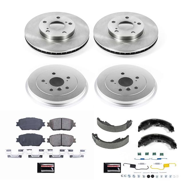 Power Stop Autospecialty KOE15228DK Front and Rear Replacement Brake Kit-OE Brake Drums & Ceramic Brake Pads For Toyota Camry 2005-2006 [Model Specific]