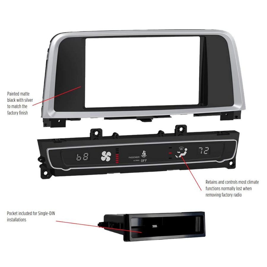 Kia Optima - Metra Electronics (without NAV - with Display radio) 2017-Up (99-7384B) Metra Radio Install kits