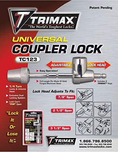 Trimax Universal Coupler Lock TC123 (Fits 7/8" – 3-1/2" Span Couplers)
