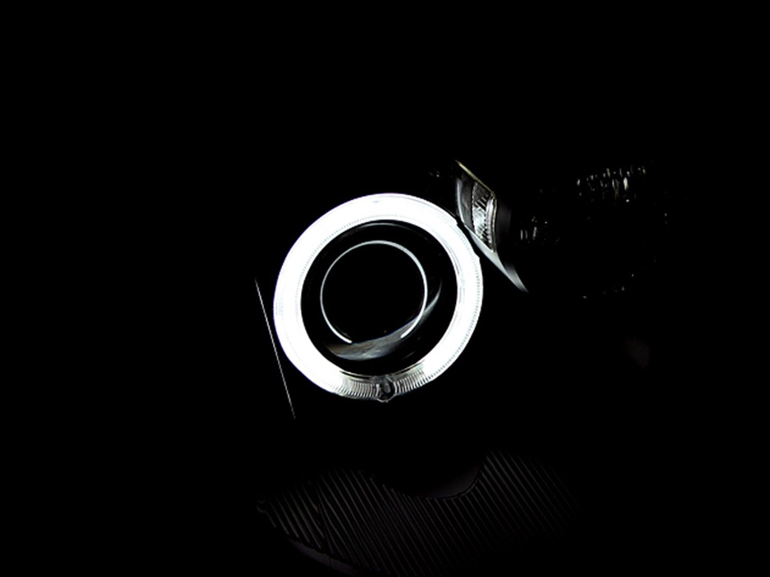 Nissan Altima Anzo USA 121227 Black Clear Projector with Halos Headlight Assembly - (Sold in Pairs)