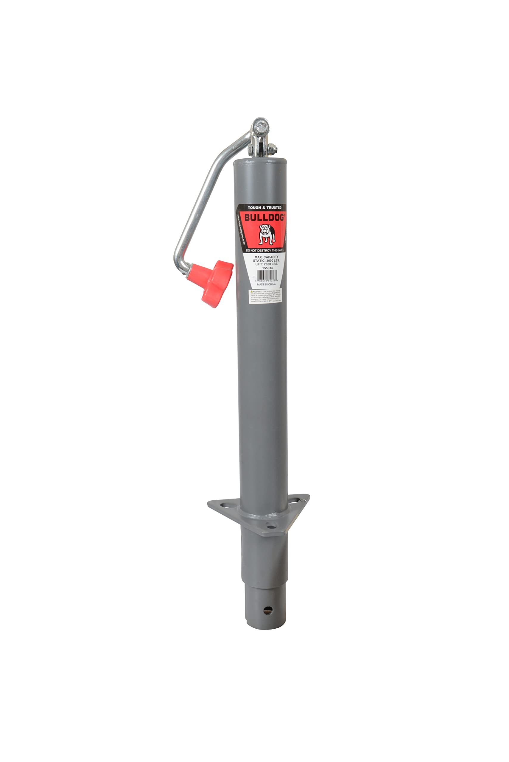 155033 Bulldog Trailer Jack Gray, 2,000 lbs.