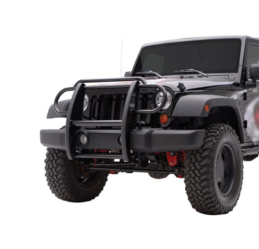 Grille Brush Black Horse Bumper Guard Modular Black Compatible with 2007-2017 Jeep Wrangler-17JPWRMA