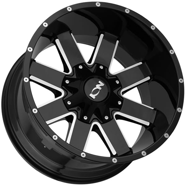 17x9 141, Bolt Pattern: 6x135/5.5, Offset: -12, GLOSS BLACK MILLED, set of 1