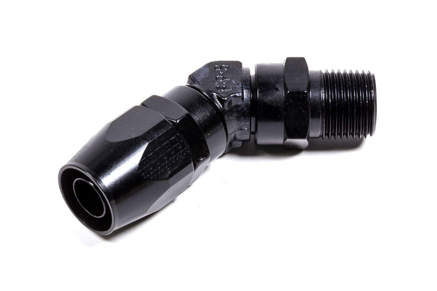 Black Fragola -12AN x 45 Degree Hose End x 1/2 NPT