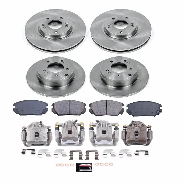 Brake Kit Power Stop Front and Rear For Hyundai Sonata 2009-2010 [Model Specific] Stock Replacement Brake Pads and Rotors Kit with Calipers KCOE9061